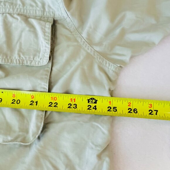 Cabelas Guidewear Men's Light Green Nylon Fishing Shirt XL Pockets & Button Tabs - Picture 5 of 7